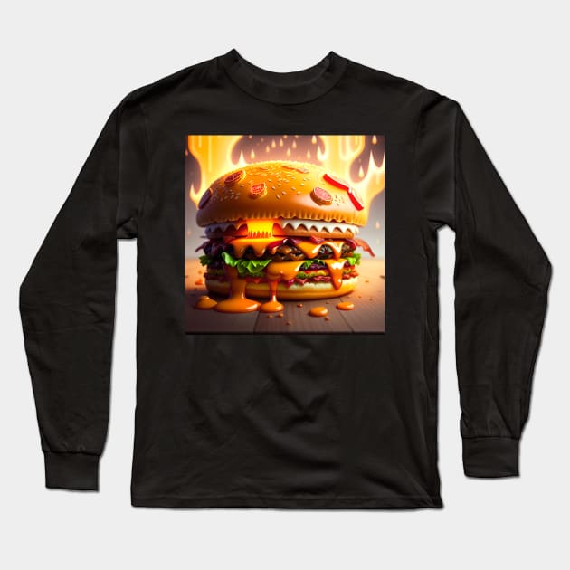 Burger Long Sleeve T-Shirt by Grafititee